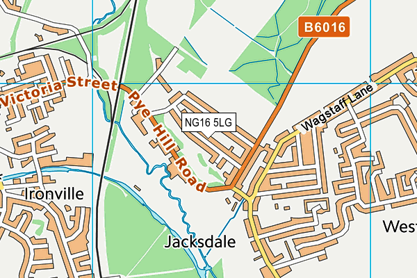 NG16 5LG map - OS VectorMap District (Ordnance Survey)