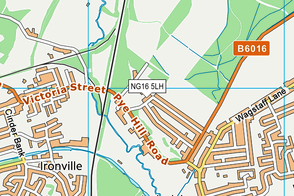 NG16 5LH map - OS VectorMap District (Ordnance Survey)