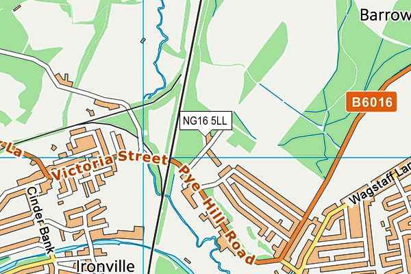 NG16 5LL map - OS VectorMap District (Ordnance Survey)