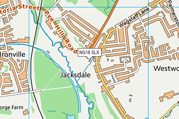 NG16 5LX map - OS VectorMap District (Ordnance Survey)