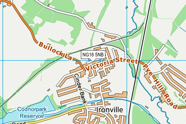 Ironville and Codnor Park Primary School map (NG16 5NB) - OS VectorMap District (Ordnance Survey)