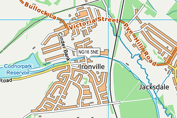 NG16 5NE map - OS VectorMap District (Ordnance Survey)