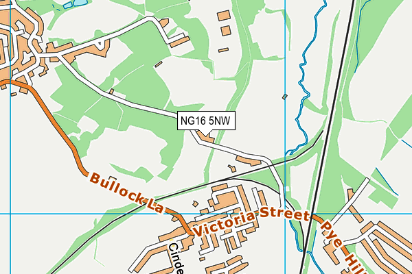 NG16 5NW map - OS VectorMap District (Ordnance Survey)