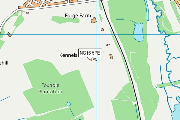 NG16 5PE map - OS VectorMap District (Ordnance Survey)