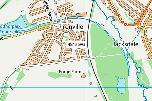 NG16 5PG map - OS VectorMap District (Ordnance Survey)