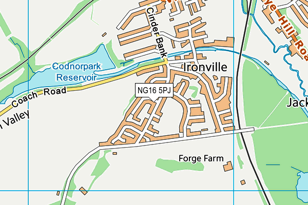 NG16 5PJ map - OS VectorMap District (Ordnance Survey)