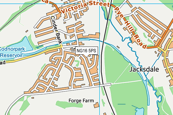 NG16 5PS map - OS VectorMap District (Ordnance Survey)