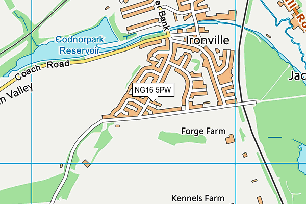 NG16 5PW map - OS VectorMap District (Ordnance Survey)