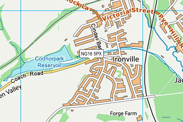 NG16 5PX map - OS VectorMap District (Ordnance Survey)