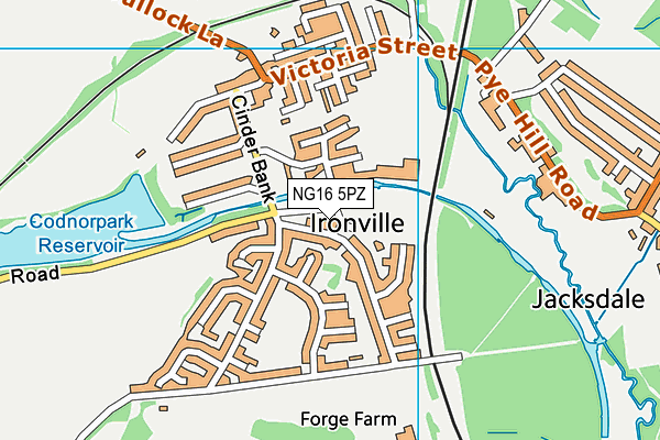 NG16 5PZ map - OS VectorMap District (Ordnance Survey)