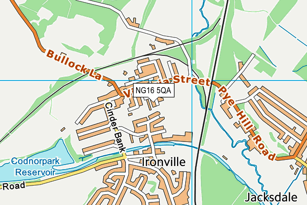 NG16 5QA map - OS VectorMap District (Ordnance Survey)