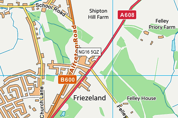 NG16 5QZ map - OS VectorMap District (Ordnance Survey)