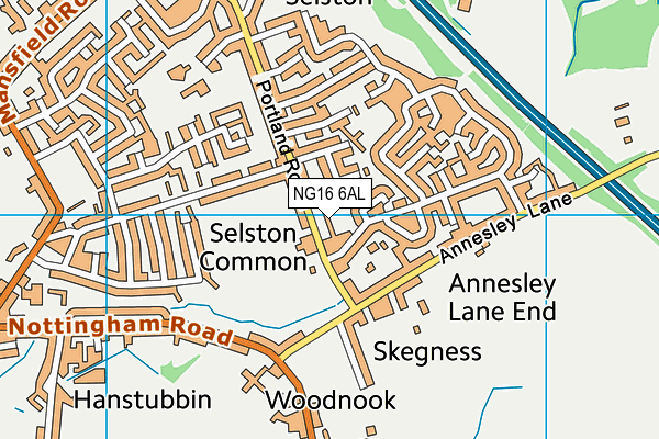 NG16 6AL map - OS VectorMap District (Ordnance Survey)