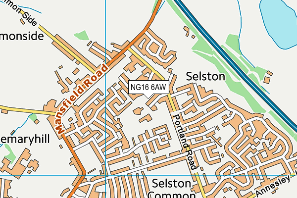 Holly Hill Primary And Nursery School map (NG16 6AW) - OS VectorMap District (Ordnance Survey)