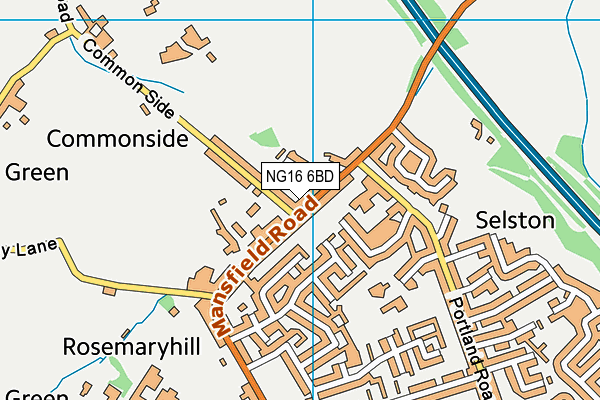 NG16 6BD map - OS VectorMap District (Ordnance Survey)