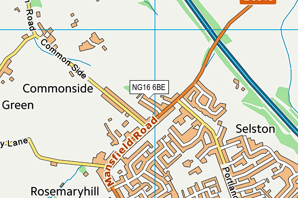 NG16 6BE map - OS VectorMap District (Ordnance Survey)