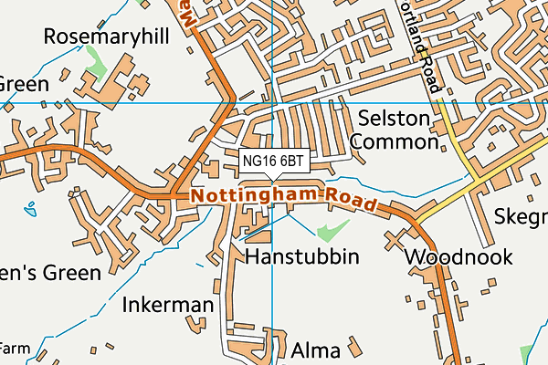 NG16 6BT map - OS VectorMap District (Ordnance Survey)