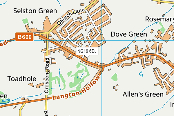 NG16 6DJ map - OS VectorMap District (Ordnance Survey)