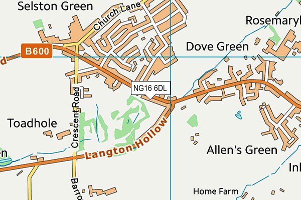 Selston Par 3 Course (Closed) map (NG16 6DL) - OS VectorMap District (Ordnance Survey)