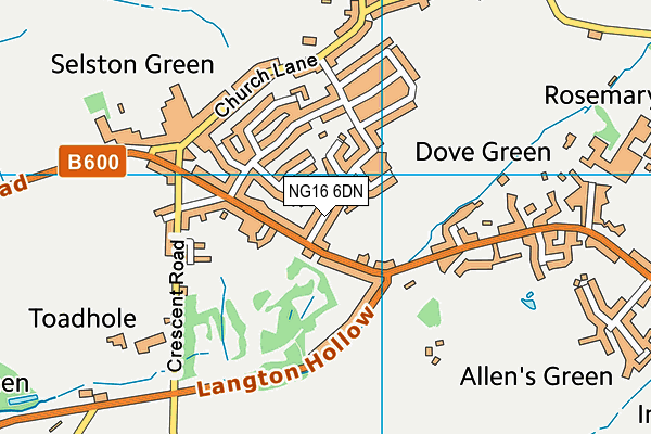 NG16 6DN map - OS VectorMap District (Ordnance Survey)