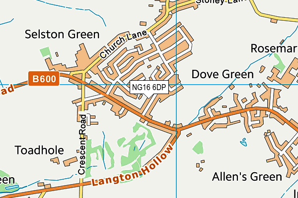 NG16 6DP map - OS VectorMap District (Ordnance Survey)