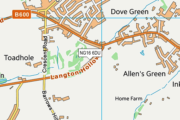 NG16 6DU map - OS VectorMap District (Ordnance Survey)