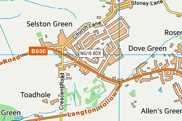 NG16 6DX map - OS VectorMap District (Ordnance Survey)