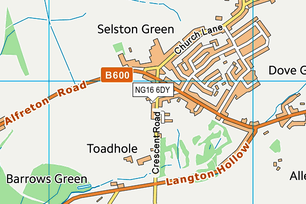 NG16 6DY map - OS VectorMap District (Ordnance Survey)