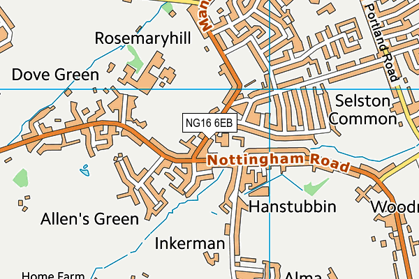 NG16 6EB map - OS VectorMap District (Ordnance Survey)