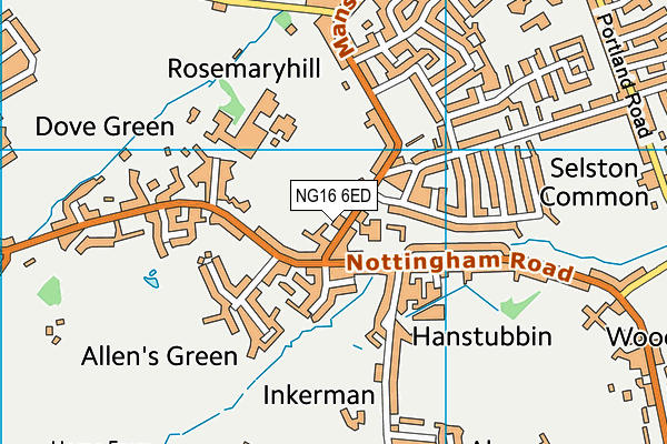 NG16 6ED map - OS VectorMap District (Ordnance Survey)