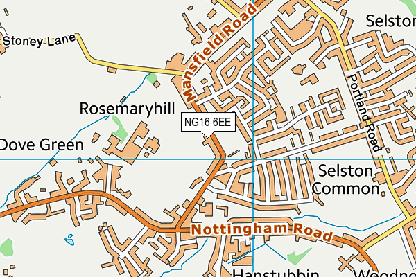 NG16 6EE map - OS VectorMap District (Ordnance Survey)