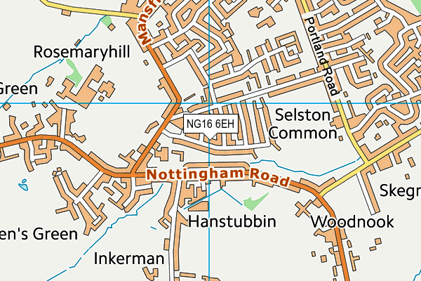 NG16 6EH map - OS VectorMap District (Ordnance Survey)