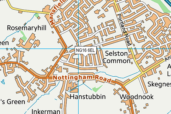 NG16 6EL map - OS VectorMap District (Ordnance Survey)