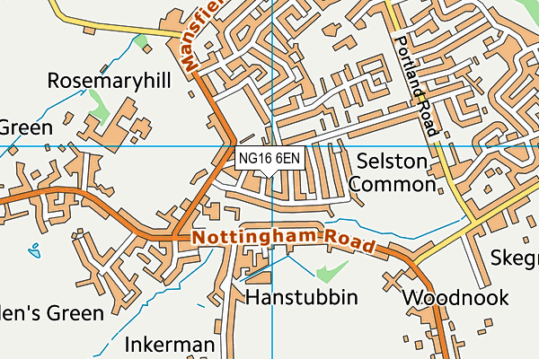 NG16 6EN map - OS VectorMap District (Ordnance Survey)