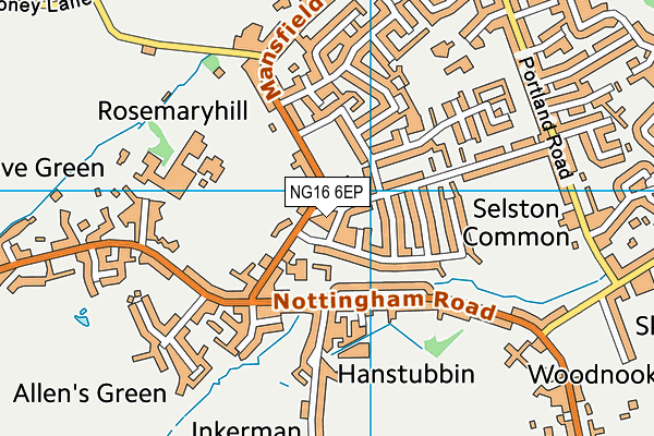 NG16 6EP map - OS VectorMap District (Ordnance Survey)