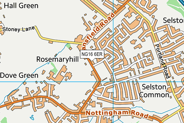 NG16 6ER map - OS VectorMap District (Ordnance Survey)