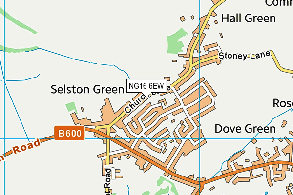 NG16 6EW map - OS VectorMap District (Ordnance Survey)