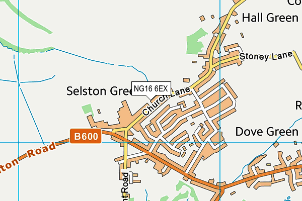 NG16 6EX map - OS VectorMap District (Ordnance Survey)