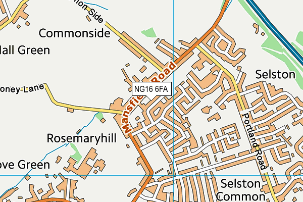 NG16 6FA map - OS VectorMap District (Ordnance Survey)