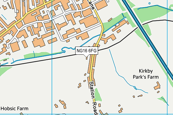 NG16 6FG map - OS VectorMap District (Ordnance Survey)