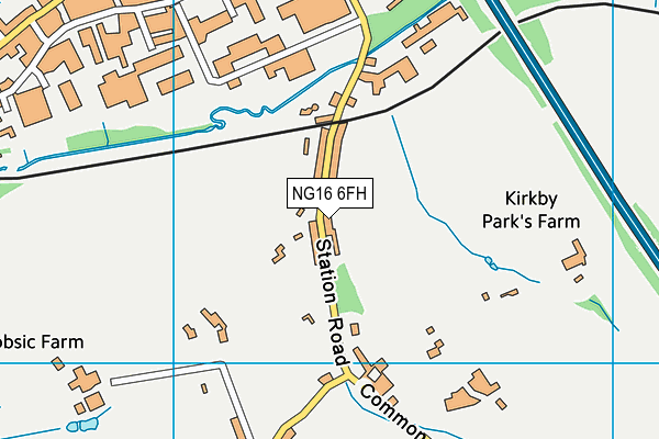 NG16 6FH map - OS VectorMap District (Ordnance Survey)
