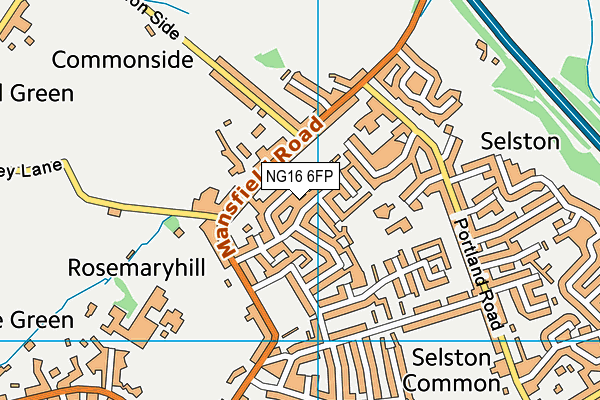 NG16 6FP map - OS VectorMap District (Ordnance Survey)