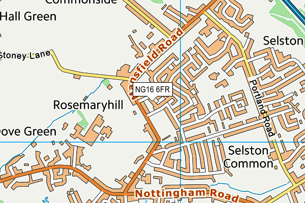 NG16 6FR map - OS VectorMap District (Ordnance Survey)