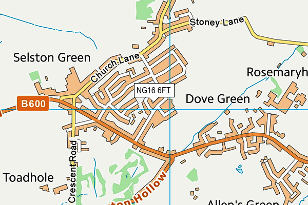 NG16 6FT map - OS VectorMap District (Ordnance Survey)