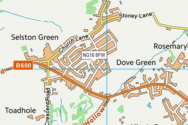 NG16 6FW map - OS VectorMap District (Ordnance Survey)