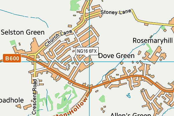 NG16 6FX map - OS VectorMap District (Ordnance Survey)