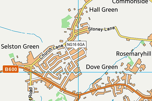 NG16 6GA map - OS VectorMap District (Ordnance Survey)