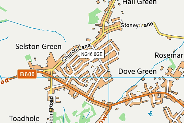 NG16 6GE map - OS VectorMap District (Ordnance Survey)