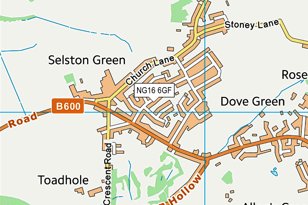 NG16 6GF map - OS VectorMap District (Ordnance Survey)