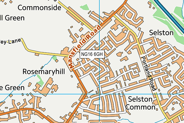 NG16 6GH map - OS VectorMap District (Ordnance Survey)